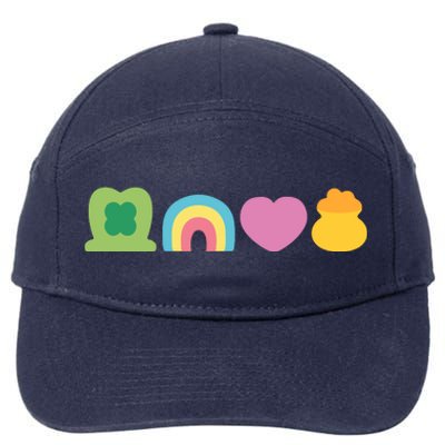 St Patricks Day Lucky Charm Pot Gold Irish Shamrock Rainbow 7-Panel Snapback Hat