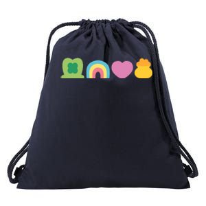 St Patricks Day Lucky Charm Pot Gold Irish Shamrock Rainbow Drawstring Bag