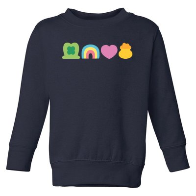 St Patricks Day Lucky Charm Pot Gold Irish Shamrock Rainbow Toddler Sweatshirt