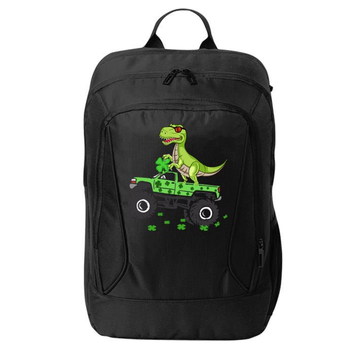 St Patricks Day Boy Dinosaur Monster Turck Trex City Backpack