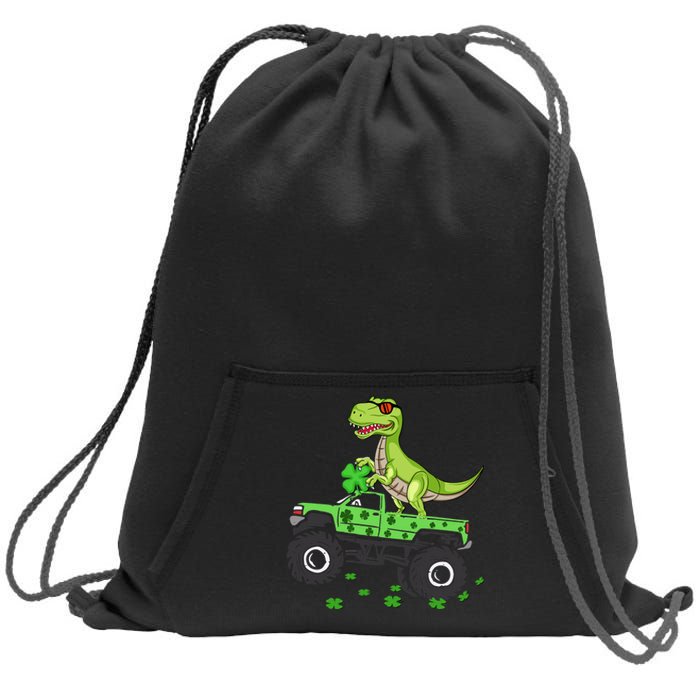 St Patricks Day Boy Dinosaur Monster Turck Trex Sweatshirt Cinch Pack Bag