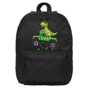 St Patricks Day Boy Dinosaur Monster Turck Trex 16 in Basic Backpack