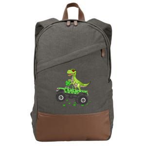 St Patricks Day Boy Dinosaur Monster Turck Trex Cotton Canvas Backpack