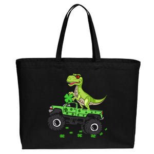 St Patricks Day Boy Dinosaur Monster Turck Trex Cotton Canvas Jumbo Tote