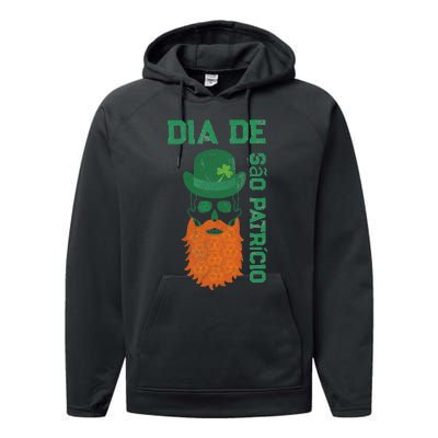 SAINT PATRICK'S DAY SKULL DESIGN Performance Fleece Hoodie