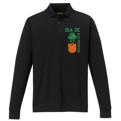 SAINT PATRICK'S DAY SKULL DESIGN Performance Long Sleeve Polo