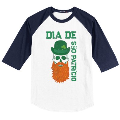 SAINT PATRICK'S DAY SKULL DESIGN Baseball Sleeve Shirt