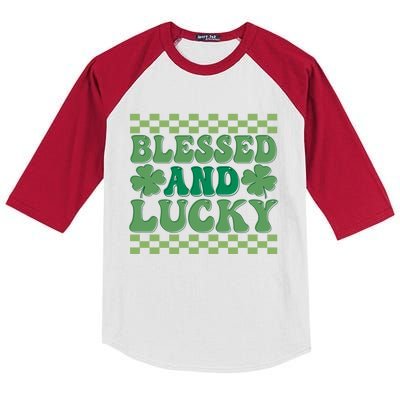 St Patricks Day Blessed Great Gift Kids Colorblock Raglan Jersey