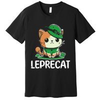 St Patricks Day Parade Leprecat Funny Irish Cat Premium T-Shirt