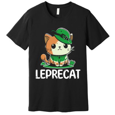 St Patricks Day Parade Leprecat Funny Irish Cat Premium T-Shirt