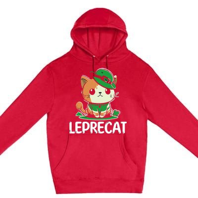 St Patricks Day Parade Leprecat Funny Irish Cat Premium Pullover Hoodie