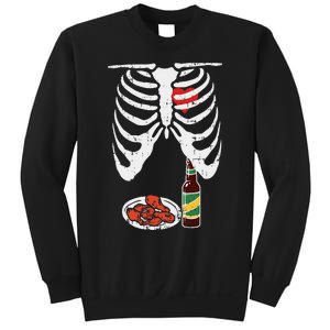 Skeleton Pregnancy Dad Chicken Wings Beer Halloween Sweatshirt