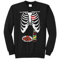 Skeleton Pregnancy Dad Chicken Wings Beer Halloween Sweatshirt