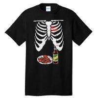 Skeleton Pregnancy Dad Chicken Wings Beer Halloween Tall T-Shirt