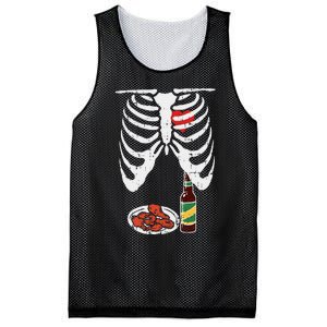 Skeleton Pregnancy Dad Chicken Wings Beer Halloween Mesh Reversible Basketball Jersey Tank