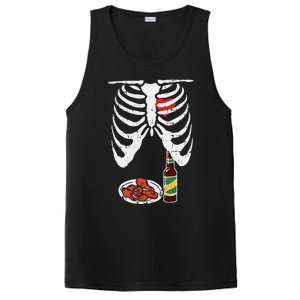 Skeleton Pregnancy Dad Chicken Wings Beer Halloween PosiCharge Competitor Tank