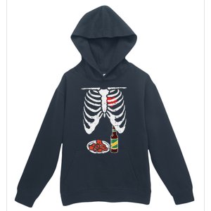 Skeleton Pregnancy Dad Chicken Wings Beer Halloween Urban Pullover Hoodie