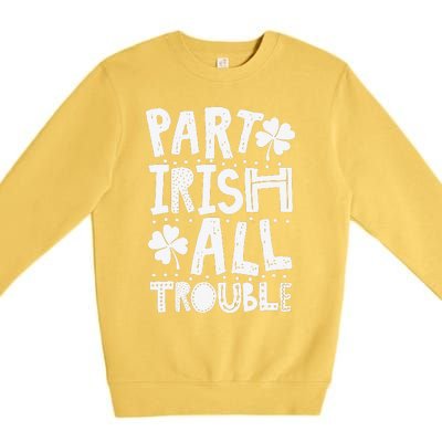 Saint Patrick's Day Part Irish All Trouble Funny Premium Crewneck Sweatshirt