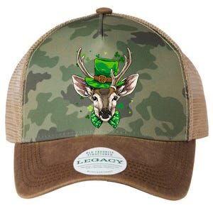 St Patrick's Day Leprechaun Deer Shamrock Irish Deer Hunting Gift Legacy Tie Dye Trucker Hat