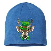 St Patrick's Day Leprechaun Deer Shamrock Irish Deer Hunting Gift Sustainable Beanie