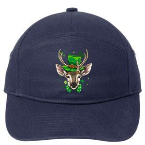 St Patrick's Day Leprechaun Deer Shamrock Irish Deer Hunting Gift 7-Panel Snapback Hat