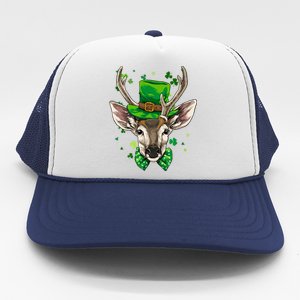 St Patrick's Day Leprechaun Deer Shamrock Irish Deer Hunting Gift Trucker Hat