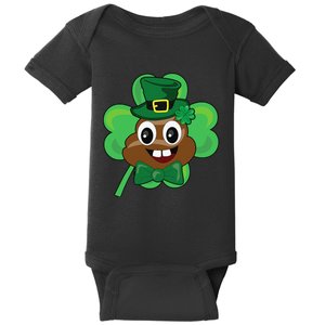 Saint Patrick's Day Funny Poop Leprechaun Green Clover Baby Bodysuit