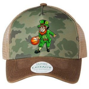 St Patricks Day Leprechaun Basketball Shamrock Funny Gift Legacy Tie Dye Trucker Hat