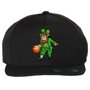 St Patricks Day Leprechaun Basketball Shamrock Funny Gift Wool Snapback Cap