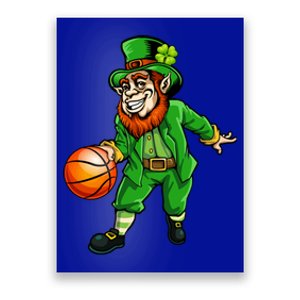 St Patricks Day Leprechaun Basketball Shamrock Funny Gift Poster