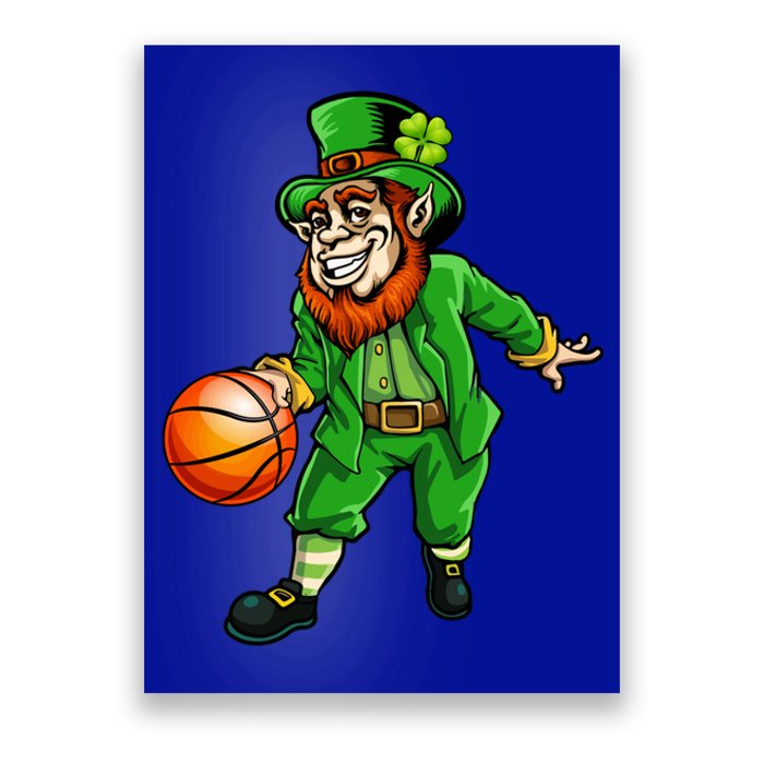 St Patricks Day Leprechaun Basketball Shamrock Funny Gift Poster