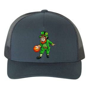 St Patricks Day Leprechaun Basketball Shamrock Funny Gift Yupoong Adult 5-Panel Trucker Hat