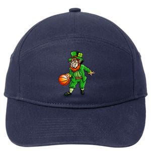 St Patricks Day Leprechaun Basketball Shamrock Funny Gift 7-Panel Snapback Hat