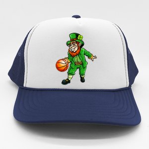 St Patricks Day Leprechaun Basketball Shamrock Funny Gift Trucker Hat