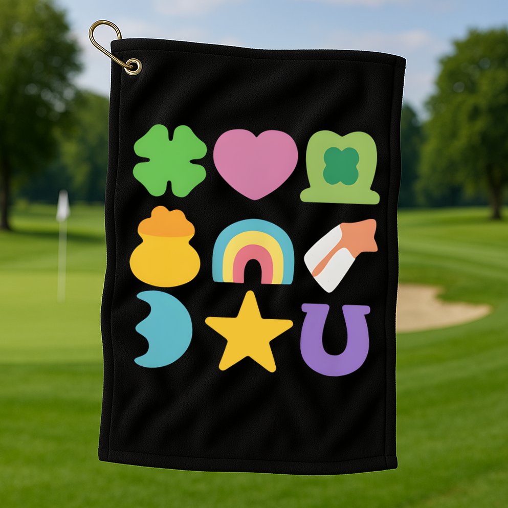St Patricks Day Lucky Charm Golf Towel