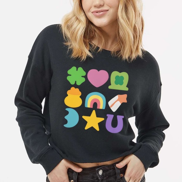 St Patricks Day Lucky Charm Cropped Pullover Crew