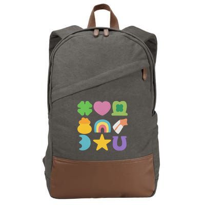St Patricks Day Lucky Charm Cotton Canvas Backpack