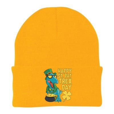 St Patrick's Day Happy St Patgiftrex Day Tgiftrex Dinosaur Gift Knit Cap Winter Beanie