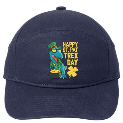 St Patrick's Day Happy St Patgiftrex Day Tgiftrex Dinosaur Gift 7-Panel Snapback Hat