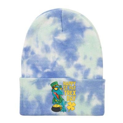 St Patrick's Day Happy St Patgiftrex Day Tgiftrex Dinosaur Gift Tie Dye 12in Knit Beanie