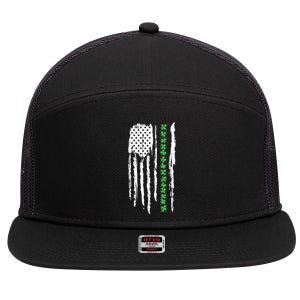 St. PatrickS Day Irish Flag Usa Flag Green Shamrocks 7 Panel Mesh Trucker Snapback Hat