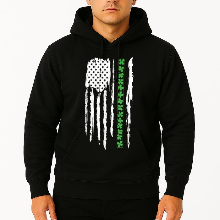 St. PatrickS Day Irish Flag Usa Flag Green Shamrocks Hoodie