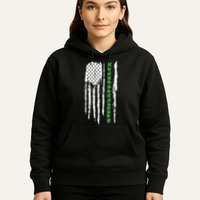 St. PatrickS Day Irish Flag Usa Flag Green Shamrocks Hoodie