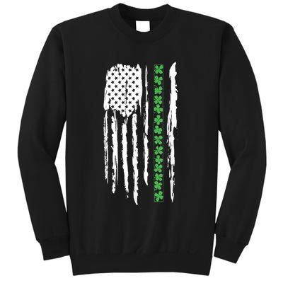 St. PatrickS Day Irish Flag Usa Flag Green Shamrocks Sweatshirt