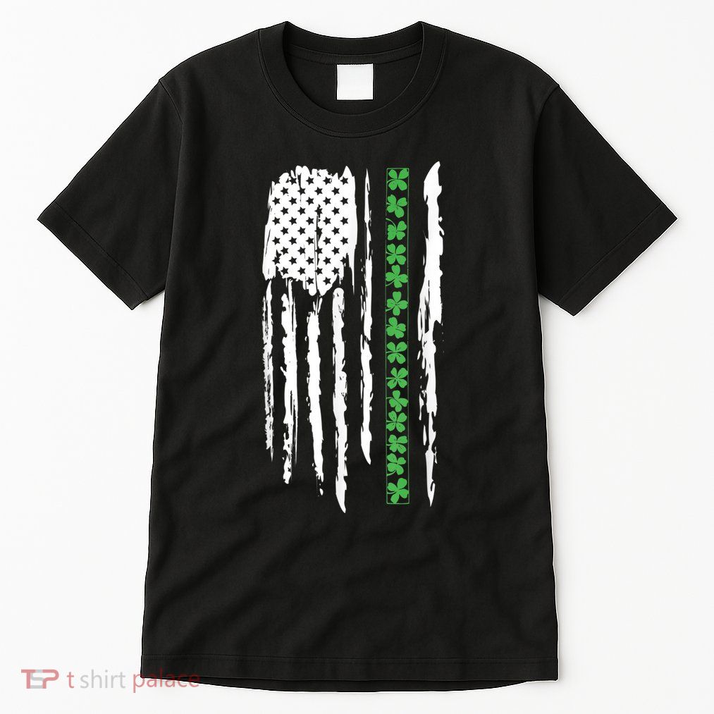 St. PatrickS Day Irish Flag Usa Flag Green Shamrocks Tall T-Shirt