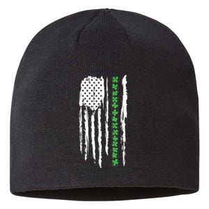 St. PatrickS Day Irish Flag Usa Flag Green Shamrocks Sustainable Beanie