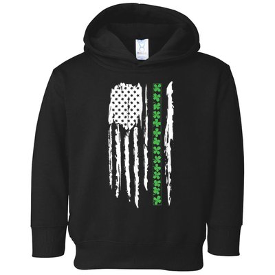 St. PatrickS Day Irish Flag Usa Flag Green Shamrocks Toddler Hoodie