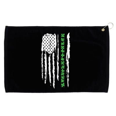 St. PatrickS Day Irish Flag Usa Flag Green Shamrocks Grommeted Golf Towel