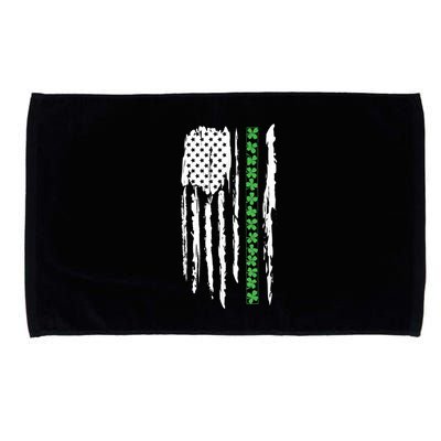 St. PatrickS Day Irish Flag Usa Flag Green Shamrocks Microfiber Hand Towel
