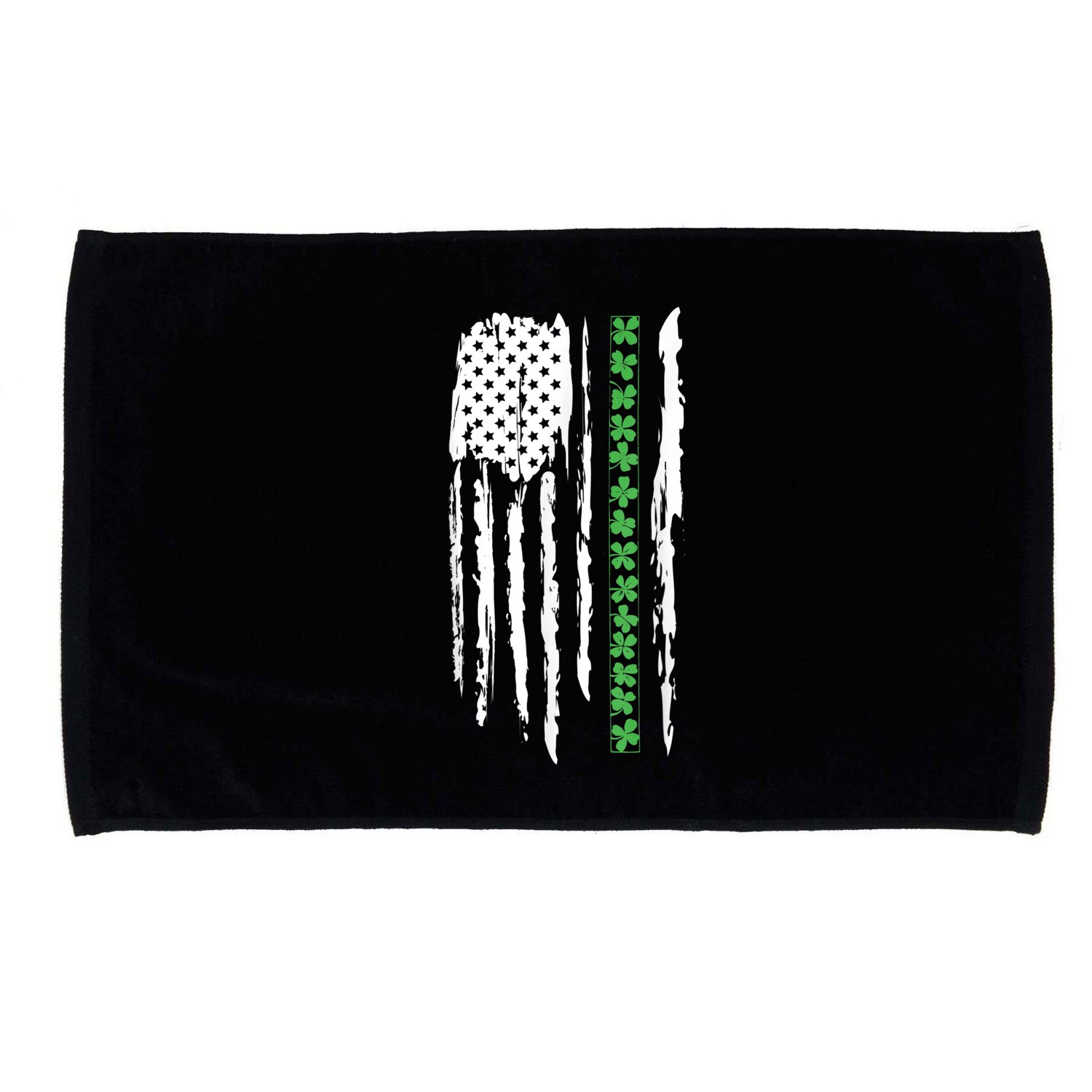 St. PatrickS Day Irish Flag Usa Flag Green Shamrocks Microfiber Hand Towel